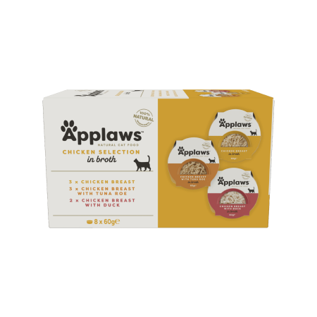 Applaws Natural Wet Cat Food / Chicken Selection Multipack in Broth 8 x 60g
