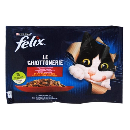 Felix Pouche with Beef and Chicken in jelly (4x85g)
