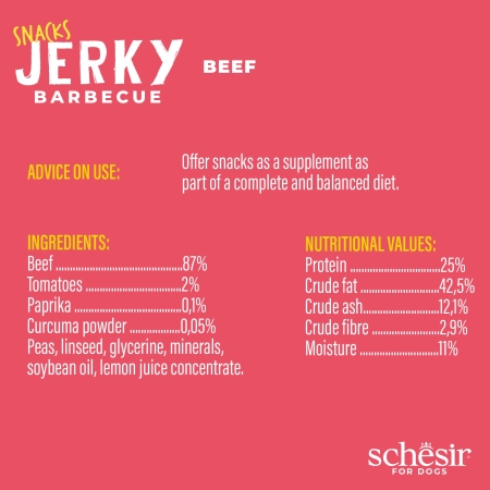 Schesir Dog Snack Jerky BBQ Beef