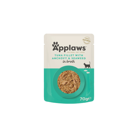Applaws Natural Wet Cat Food / Tuna Fillet with Anchovy & Seaweed in Broth