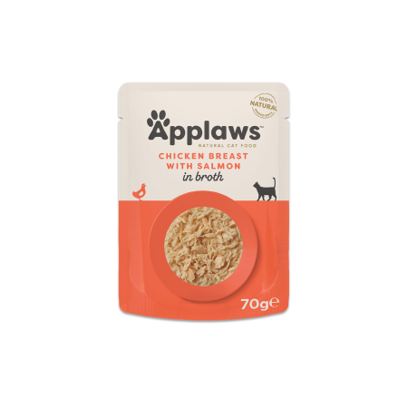 Applaws Natural Wet Cat Food Chicken Breast with Salmon in Broth 70g