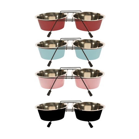 DINNER SET WIRE STAND + BOWLS 1890ML-L-2X21CM