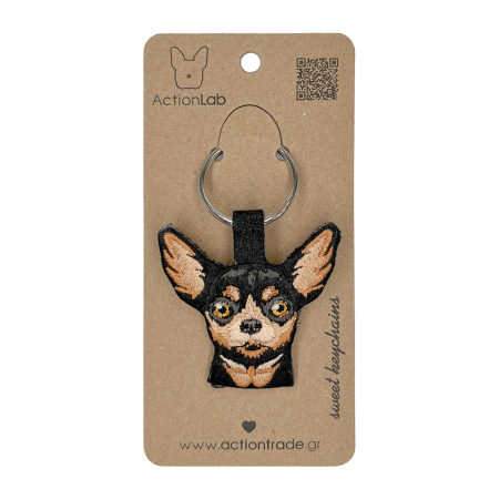 Chihuahua Black Keyring