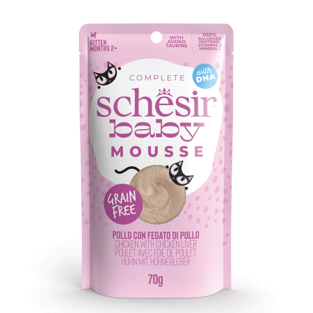 SCHESIR CHICKEN WITH CHICKEN LIVER IN MOUSSE 70G IN POUCH