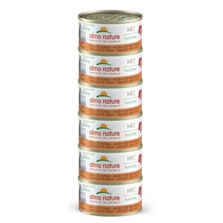 ALMO NATURE - HFC NAT. CHICKEN & TUNA 6X70GR