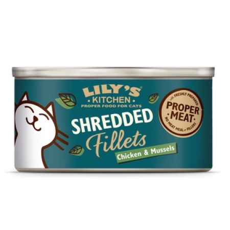 LILY'S KITCHEN - SHREDDED FILLETS CHICKEN & MUSSELS 70GR