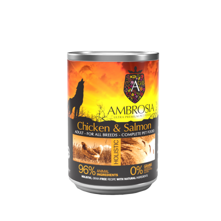 AMB. WET ADULT DOG CHICKEN & SALMON 400GR