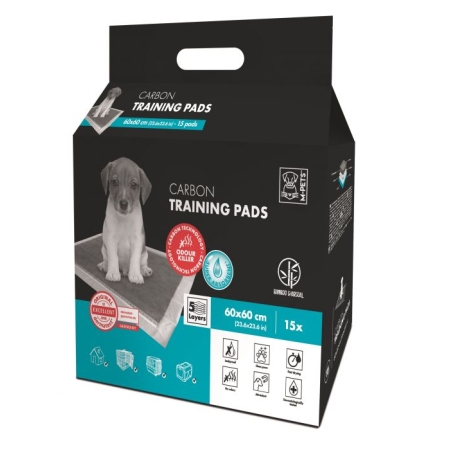 M-PETS - CARBON TRAINING PADS 60X60 15PCS