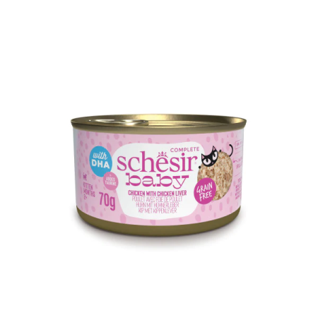 SCHESIR CHICKEN WITH CHICKEN LIVER IN BROTH 70G IN CAN