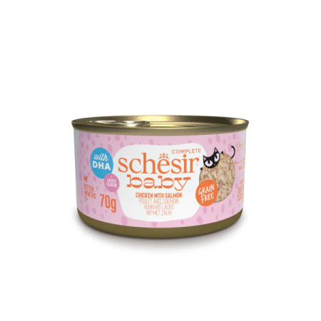 SCHESIR CHICKEN WITH SALMON IN BROTH 70G IN CAN
