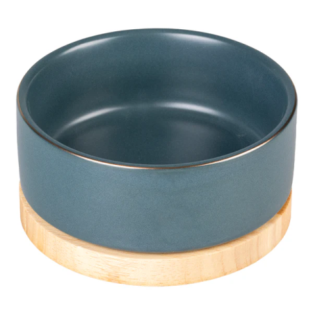 FEEDING BOWL STONE TIMBER 450ML-BLUE