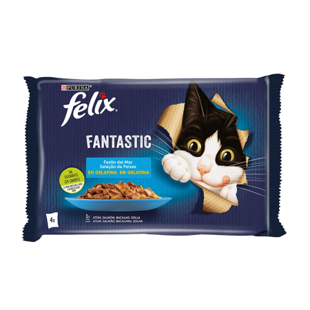 FELIX POUCHES TUNA, SALMON, COD, PLAICE 4X85GR