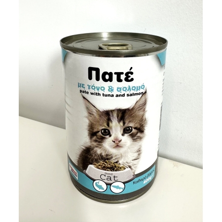 ELOMAS CAT FOOD TIN PATE TUNA & SALMON 400R