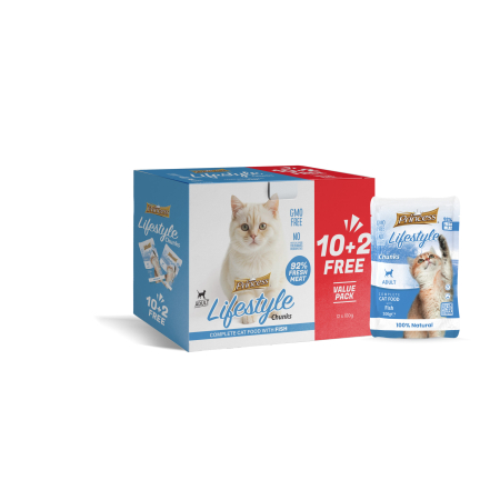 Princess Lifestyle Chunks Pouches – Fish in Jelly 100g (12pcs | 10+2 Free)