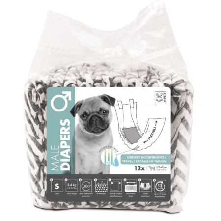 M-PETS DIAPERS MALE SMALL 12PCS