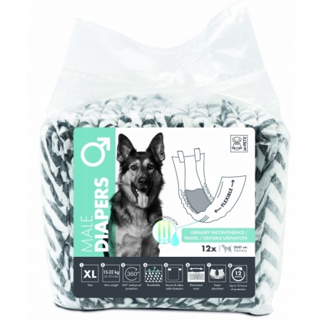 M -PETS DIAPERS MALE XL 12 PCS