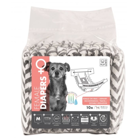 M PETS DIAPERS FEMALE MEDIUM  10 PCS