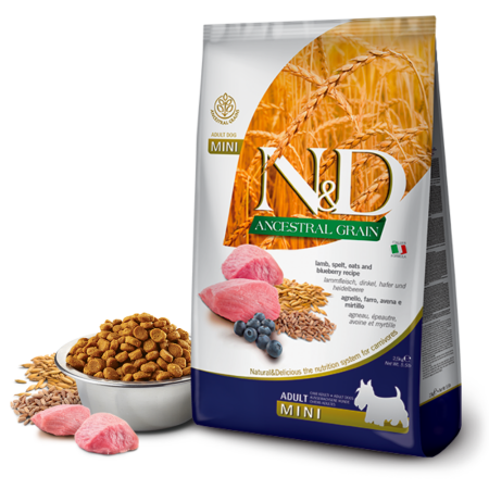 Farmina N&D Ancestral Grain – Lamb & Blueberry Adult Mini