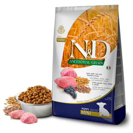 Farmina  N&D Ancestral Grain – Lamb & Blueberry Puppy Mini