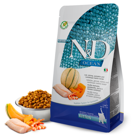 Farmina N&D Ocean – Kitten Cod, Shrimp , Pumpkin & Cantaloupe Melon