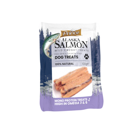 PRINCE FISH SKIN & SALMON STRIP 100G