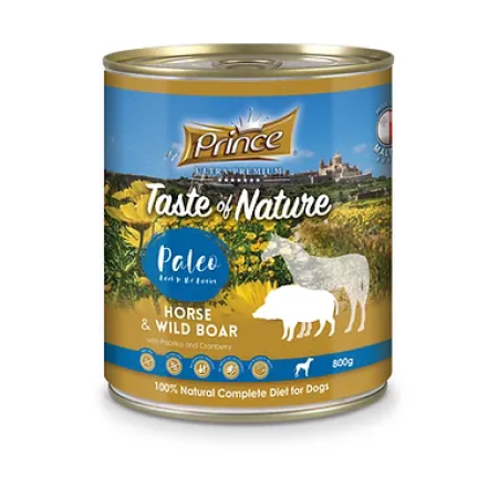 Prince Taste of Nature Paleo wet food  Horse & Wild boar with Paprika & Cranberry 800g