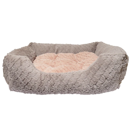 GREY-PINK SQUARE BED