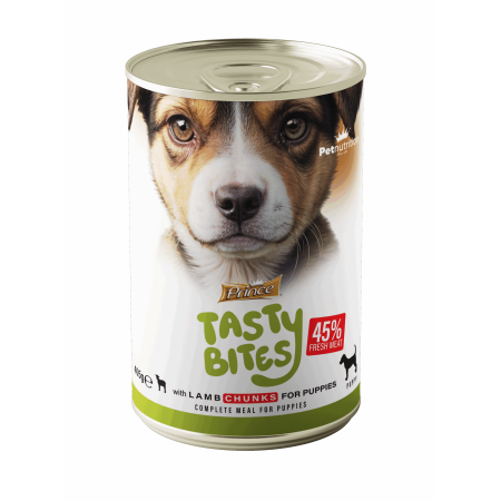 Prince Tasty Bites – With Lamb Chunks (For Puppies)  405g