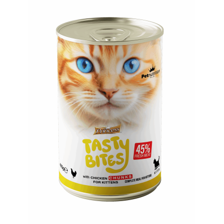Princess Tasty Bites – With Chicken Chunks (For Kittens) 405g