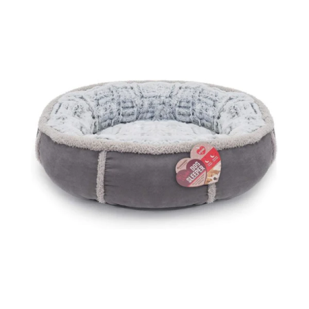 DOG BED GREY DONUT