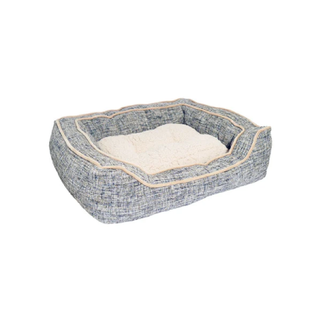 LUXURY SLATE  OATMEL SQUARE BED