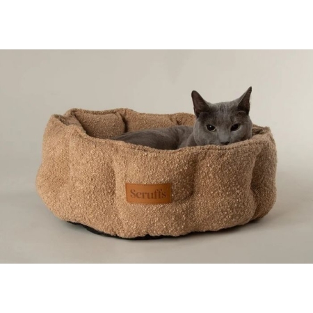 SCRUFFS - BOUCLE DESERT BROWN CAT BED
