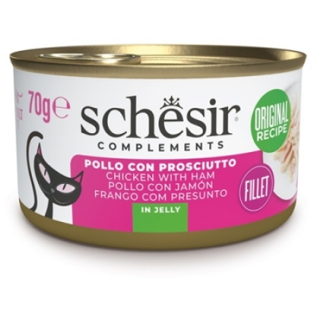 Schesir Cat Chicken Fillets &Ham in jelly 70g