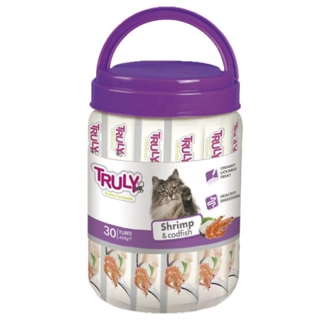 TRULY - CREAMY LICKABLES SHRIMP & CODFISH 420GR