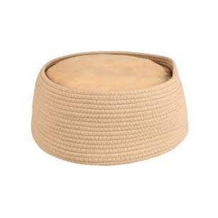 BASKET HEBE ROUND + CUSHION BEIGE DIA. 33x15CM