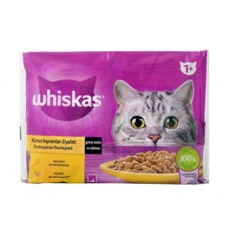 WHISKAS POUCHES CHICKEN & TURKEY IN SAUCE 4X85GR