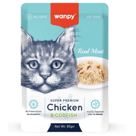 WANPY – CAT POUCH CHICKEN & CODFISH