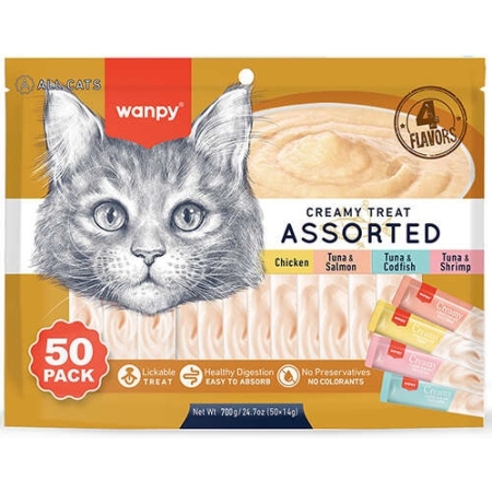 WANPY - POUCH CREAMY LICKABLES MIX FLAVOURS 700GR