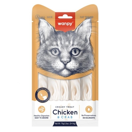 WANPY - CREAMY LICKABLE CHICKEN & CRAB 70GR