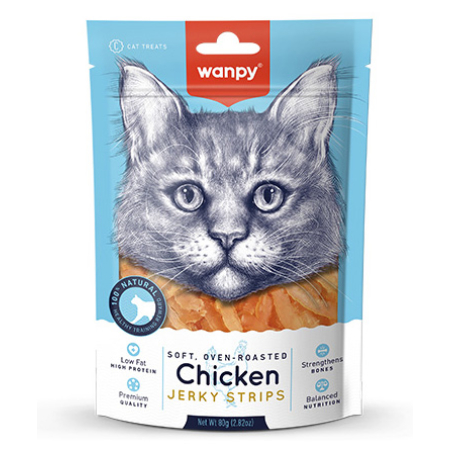WANPY - SOFT CHICKEN JERKY STRIPS 80GR