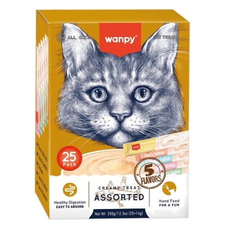 WANPY - BOX CREAMY LICKABLES MIX FLAVOURS 350GR