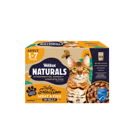 WBX NAT CAT  MEATFISH JELLY  SELE  100GR  12PCS