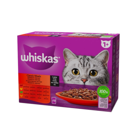 WHISKAS POUCHES PURE DELIGHT MIX MEALS 1+ ( 12 x 85G)
