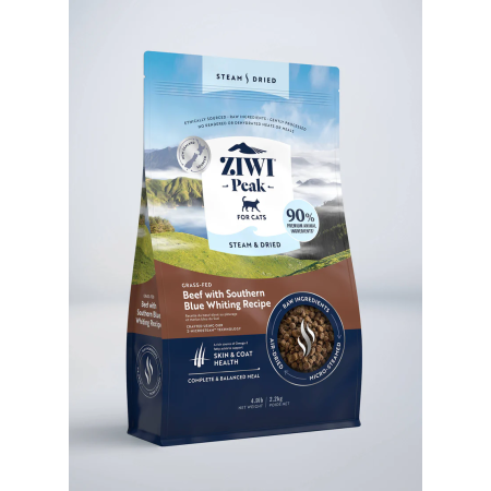 Ziwi Peak  Cat Steam & Dried Beef with Southern Blue Whiting Recipe