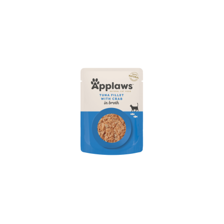 Applaws Natural Wet Cat Food, Tuna Fillet  With Crab in Broth 70g