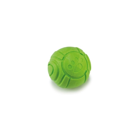 Green dental ball with footprints for dogs - 6 cm