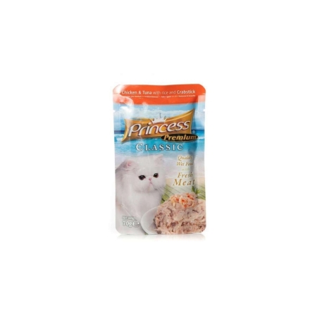 Princess Premium Classic Pouch Chicken & Tuna with Rice & Crabstick