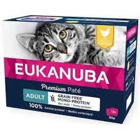 Eukanuba Cat M/P Chicken Pate Mono 12x85gr