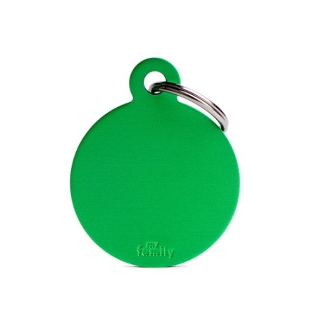 My Family ID Tag Basic collection Big Round Green in Aluminum