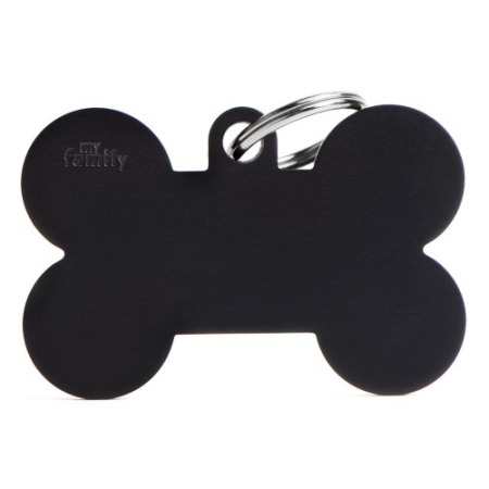 My Family ID Tag Basic Collection Bone XL black in aluminium